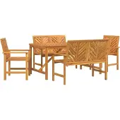Syfax Tuin eettafelset 5 st Bruin Massief Acaciahout