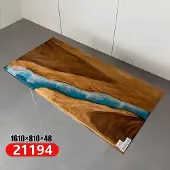 AEA Esstisch River Table Echtes Holz Massiv Epoxidharz Tische 161x81 Flusstisch