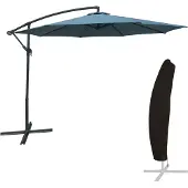 Happy Garden OAHU ronde parasol 3m diameter blauw grijs + hoes