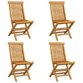 Syfax Klapstoelen met antracietkleurige kussens, 4 stuks, massief teakhout
