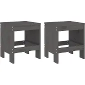 vidaXL Tuinkrukken 2 st 40x36x45 cm massief grenenhout grijs