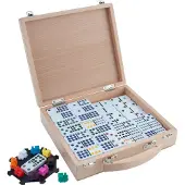 Coppens Domino dubbel 12 Mexican Train in beuken kist |