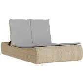 Syfax Ligbed 2-persoons met kussens poly rattan beige