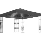 Syfax Tuinpaviljoen met LED-lichtslinger 3x3 m antracietkleurig