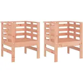 vidaXL Tuinstoelen 2 st 61,5x53x71 cm massief douglashout