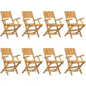 Syfax Opklapbare stoelen, 8 stuks, 55x61x90 cm, massief teakhout