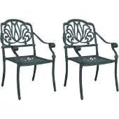 Syfax Tuinstoelen 2 st gietaluminium groen