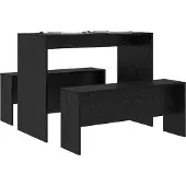 Syfax Eetkamerset 2 pcs Zwart eiken Bewerkt hout