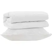 vidaXL Deken Set met kussen 2 st Wit Microvezel