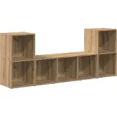 Syfax Tv-meubelset 3 pcs Bruin Bewerkt hout