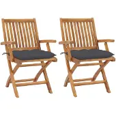 Syfax Inklapbare stoelen 2 st met antracietkleurige kussens
