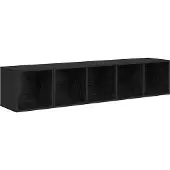 Syfax TV-kast set Wandgemonteerd 2 pcs Zwart Eiken Bewerkt hout