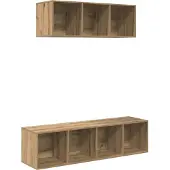 Syfax Tv-meubelset 2 pcs Artisan Eiken Bewerkt hout