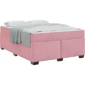 vidaXL Bedframe met matras, roze, 160 x 200 cm, stof