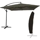 Happy Garden Offset parasol MOLOKAI vierkant 2,7x2,7m grijs + hoes