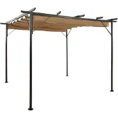Syfax Pergola met uittrekbaar dak 180 g/m² 3x3 m staal taupe