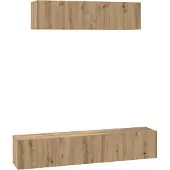 Syfax Tv-meubelset 4 pcs Artisan Eiken Bewerkt hout