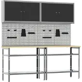 Syfax Werkbankset 8 st Zwart en Grijs Gepoedercoat staal