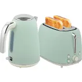 HOMCOM -Ketel- en broodroosterset-21,5x15,6x24,2cm-Acier inoxydable-Vert