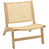 HOMCOM -Sessel-Gummiholz, Kunststoff-70L x 64B x 74H cm-Naturholz