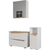 Vicco Badkamermeubelset Marelle Wit/Artisanaal eiken 3-delig, Model 57517