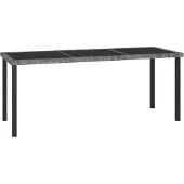Syfax Tuintafel 180x70x73 cm poly rattan grijs