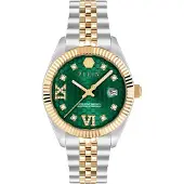 Philipp Plein Analoog horloge 'Date Superlative' goud / donkergroen / zilver