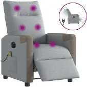 Syfax Massagestoel elektrisch verstelbaar stof lichtgrijs