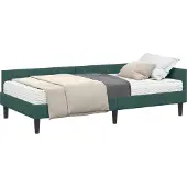 Syfax Hoekbedframe met Matras 2 st Donkergroen 100 x 200 cm Fluweel