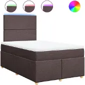 vidaXL - Boxspring - met - matras - stof - donkerbruin - 120x190 - cm