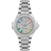 Philipp Plein Analoog horloge 'Royal Prestige' blauw / geel / groen / zilver