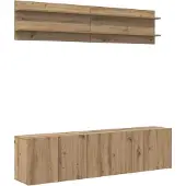 Syfax TV Eenheden 6 pcs artisanaal eikenkleurig Bewerkt hout