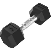 Tunturi Platinum Hexa Dumbbell - Rubber - 1x 6kg - Zwart