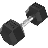 Tunturi Platinum Hexa Dumbbell - Rubber - 1x 15g - Zwart