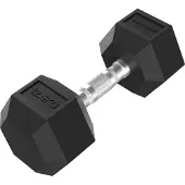 Tunturi Platinum Hexa Dumbbell - Rubber - 1x 12.5kg - Zwart
