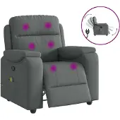 Syfax Massagestoel in donkergrijze stof