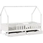 Syfax Kinderbedframe met lades 90x190 cm massief grenenhout