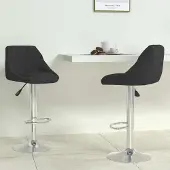 Prolenta Maison Exclusive - 2 barkrukken, zwart, fluweel