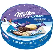Jacobs Milka Oreo kerstborden, mix van Alpenmelkchocolade, 197g