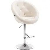 CLP London V2 Barkruk Stof chroom/creme