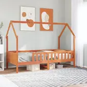 Prolenta Maison Exclusive - Kinderbed, huisbedmodel, wassgroen, 80x200 cm, grenenhout