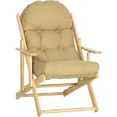 HOMCOM -Relaxsessel-Buchenholz, Schaumstoff-71L x 89B x 96H cm-Braun