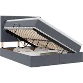vidaXL Opslag bed met matras Donkergrijs 140 x 200 cm Fluweel
