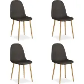 Homestyle4u Eetkamerstoel set van 4, antraciet. Eettafel, stoelen, eetkamerstoelen, keukenstoelen, gestoffeerde stoelen, modern