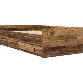 Syfax Bedframe met lade Oud Hout 90 x 200 cm Massief grenenhout