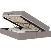 vidaXL Opbergbed met matras met opslag Taupe 140 x 200 cm Polyester