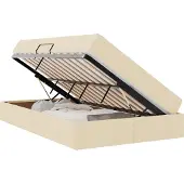 vidaXL Opbergbed met matras met opslag Crème 120 x 190 cm Polyester