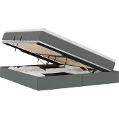 vidaXL Opslag bed met matras Donkergrijs 180 x 200 cm Polyester
