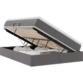 vidaXL Opslag bed met matras met matras Grijs 140 x 200 cm Kunstleer