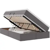 vidaXL Opslag bed met matras met matras Grijs 120 x 190 cm Kunstleer